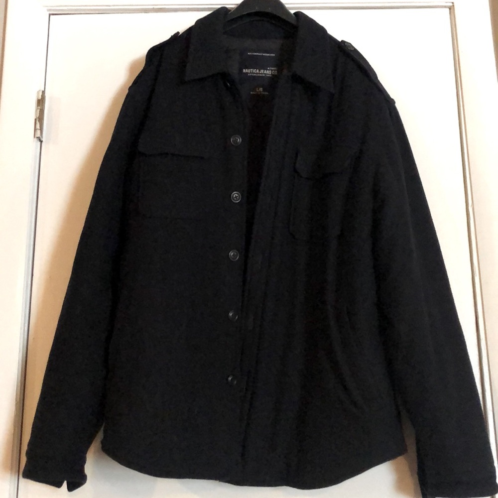 Men’s Navy quilted pea coat by Nautica. Size large